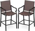 Tangkula Outdoor Bar Stools Set of 2, High Bistro Chairs by TANGKULA