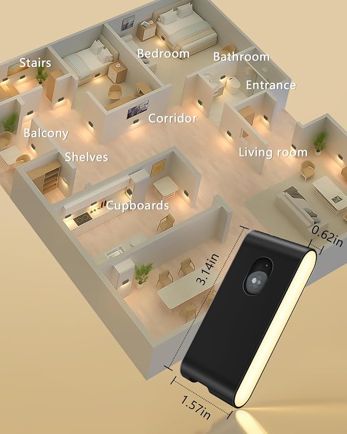 WILLED Stair Lights Indoor, Wireless Motion Sensor Light Indoor, Rechargeable - Image 7