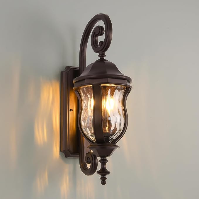 Outdoor Wall Sconces, 22.8" H Large Exterior Wall Lanterns, Waterproof Exterior by SmeikeLighting