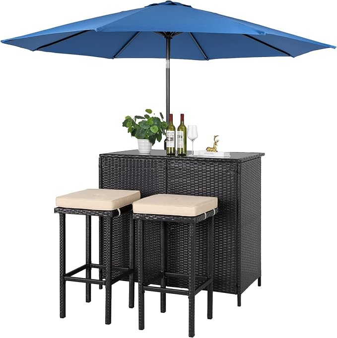 3-Piece Patio Bar Set by Patiomore