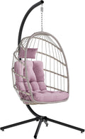 SWITTE Egg Chair Outdoor with Stand, Indoor Wicker Hanging Egg Swing Chair with by SWITTE