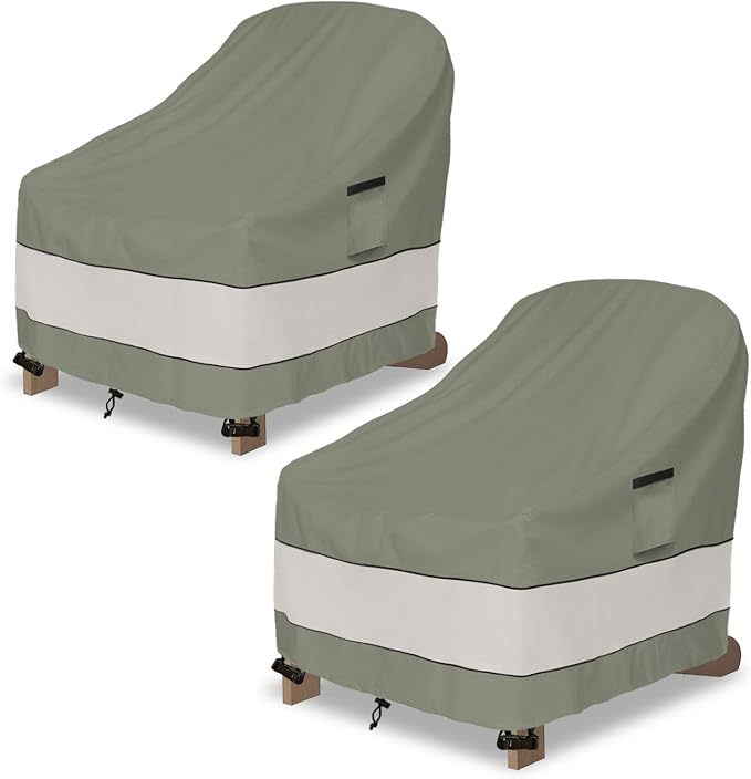 Outdoor Adirondack Chair Cover 2 Pack, Waterproof 100% Patio Chair Covers by Aacabo