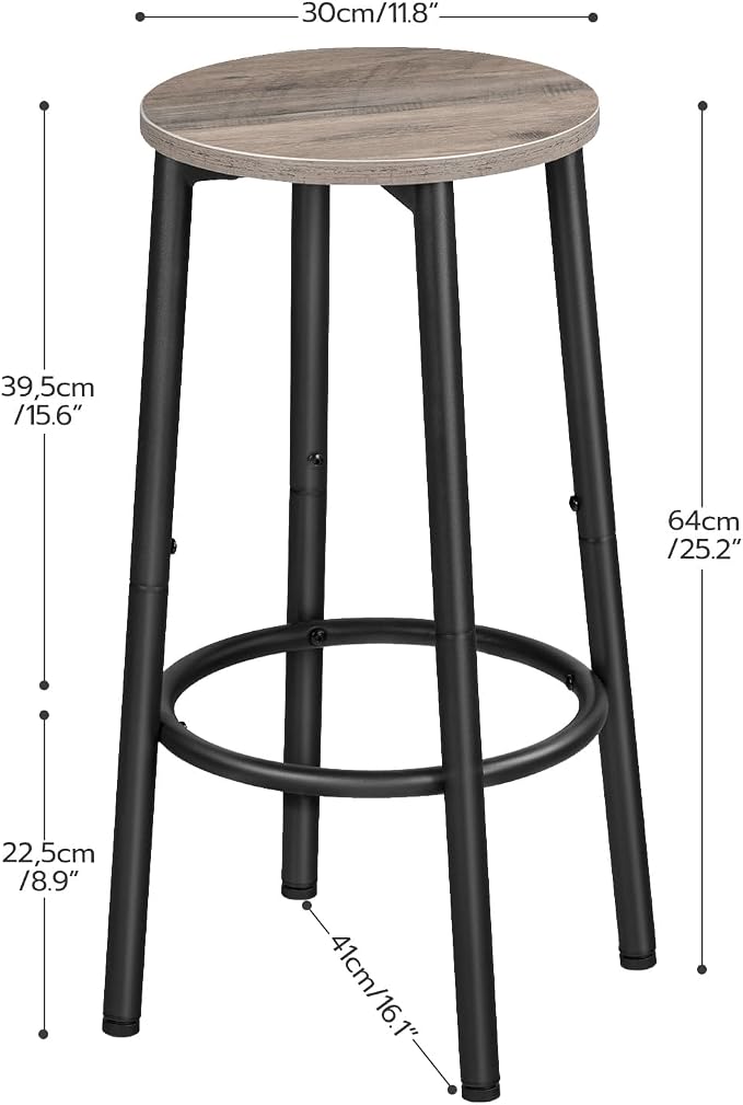 HOOBRO Bar Stools, Kitchen Round Height Stools - Image 3