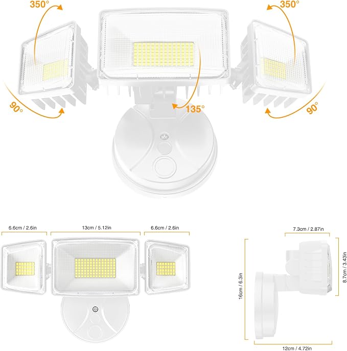 Onforu 100W 11000LM Flood Lights Outdoor, Brightness Security LED Flood Lights - Image 8