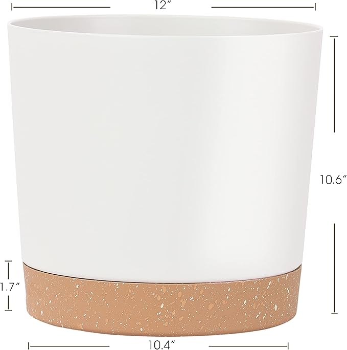 kubvici Plant Pots for Indoor Plants, 2 Pack 12 Inch Pots for Plants, - Image 3