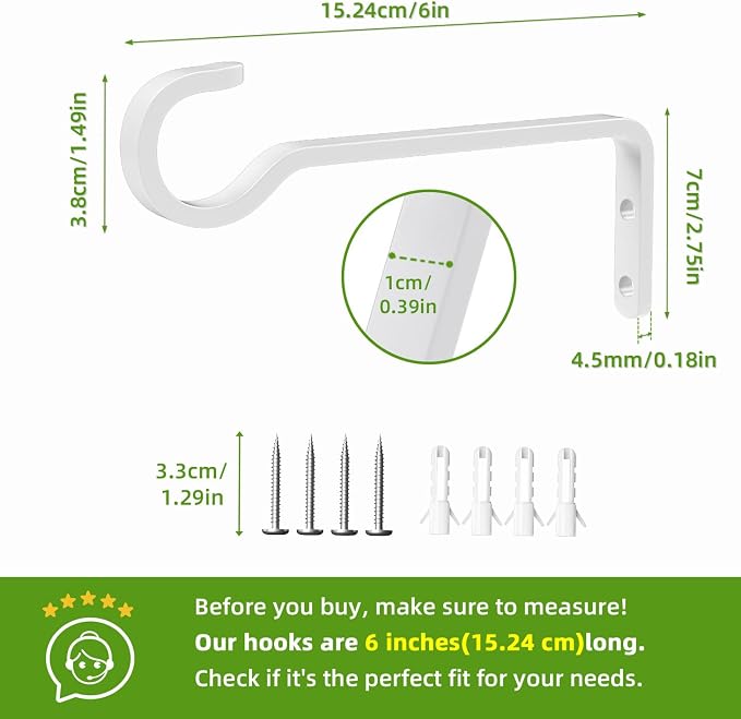 6 Inch 2 Pack Heavy Duty Outdoor Plant Hangers - Image 5