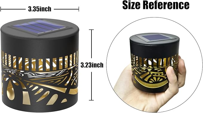 2 Pack Solar Fence Lights Metal Solar Powered Outdoor Wall Deck Lights Lotus - Image 5