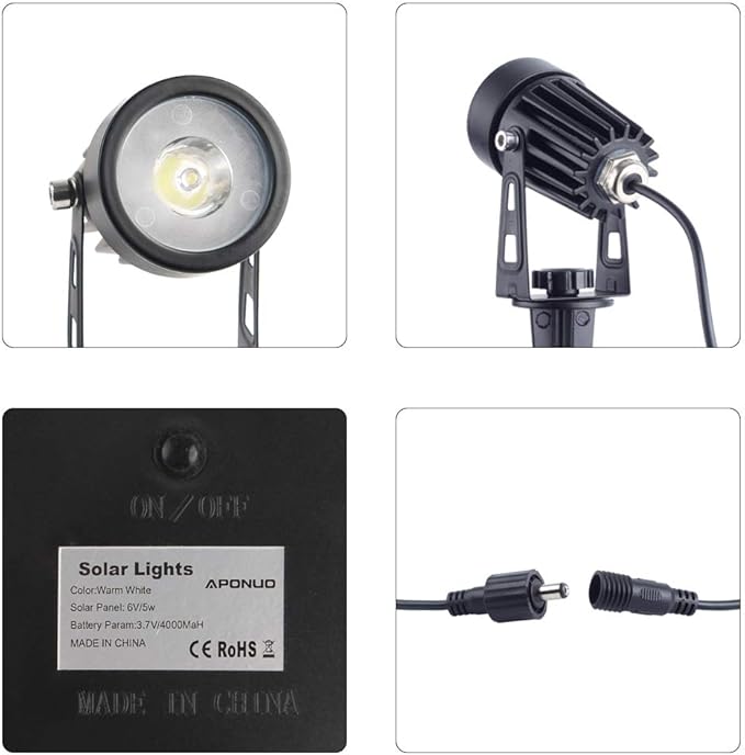 APONUO Metal Solar Spot Lights Outdoor - Image 6