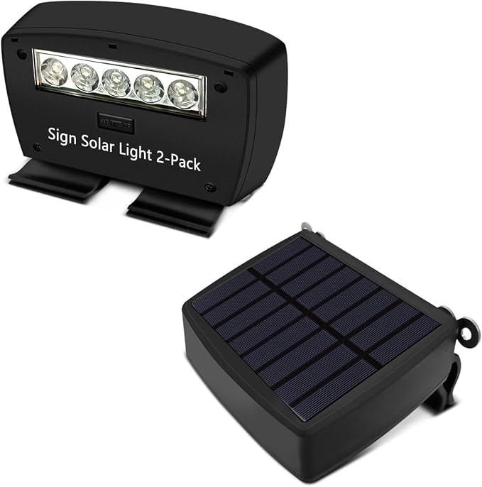 OOSSXX Solar Power Deck LED Light Clip-On Yard Security Sign Spotlight by OOSSXX