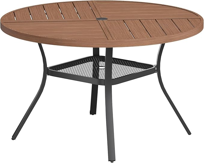 VICLLAX Round Patio Table with Adjustable Umbrella Hole by HOME