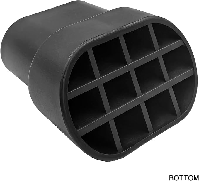 Porch Swing Feet Replacement Oval, 2-3/16" x 1" Black Angled Tube Insert - Image 5