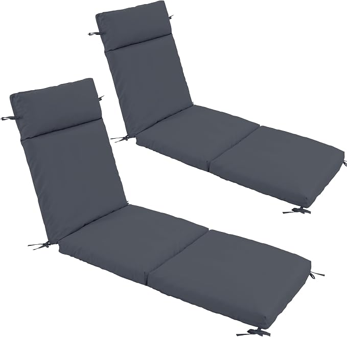 Chaise Lounge Cushion 80x26x3 Inch – Set of 2 Outdoor Lounge Chair Cushions by Unknown