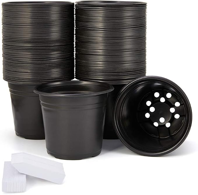 JERIA 100-Pack 0.5 Gallon Plant Nursery Pots, Plastic Pots by JERIA