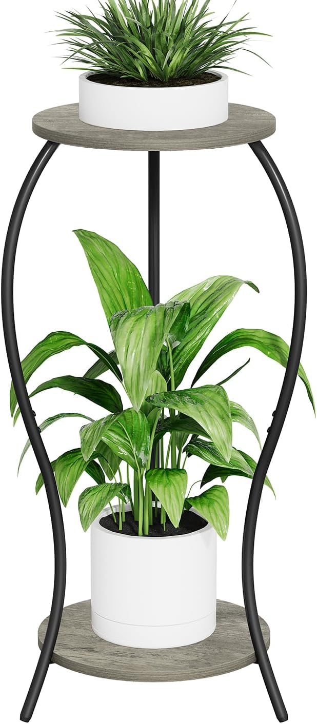 Plant Stand Indoor, 2 Tier Round Tall Plant Stand, Flower Pot Stand, Plant - Image 9