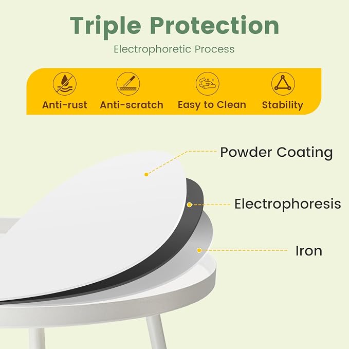 danpinera Outdoor Side Tables, Weather Resistant Steel Patio Side Table - Image 4