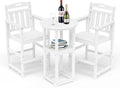 Outdoor Bistro Bar Set, Patio High Top Table and Bar Height Tall Adirondack by Suunyn