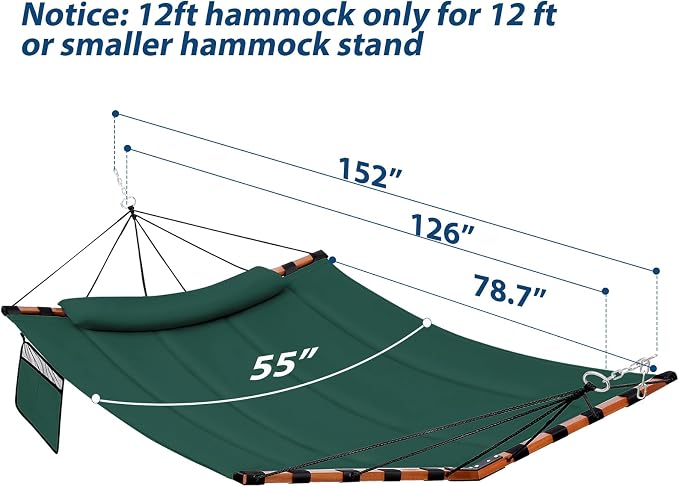 12FT 2 Person Hammock TegerDeger Large Hammock 450LB Capacity - Image 6