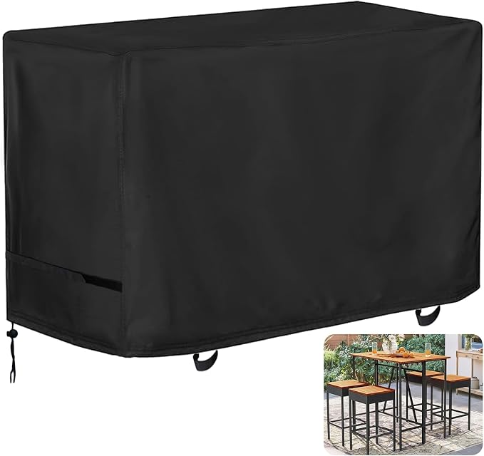 Oslimea Patio High Top Dining Set Cover, Outdoor Table and Chairs Cover by Oslimea