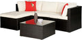 5 Pieces Patio Furniture Sets Outdoor Furniture Patio Sofa Wicker Sectional by PayLessHere