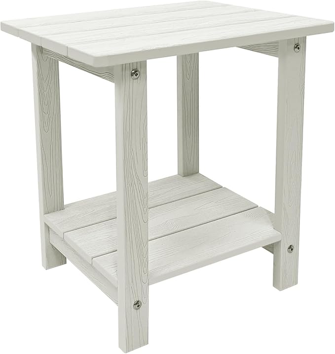 Melucivi Weather Resistant Outdoor Side Table, Double Small Adirondack Side by Meluvici