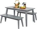 VINGLI Outdoor Dining Set with 2 Benches by VINGLI
