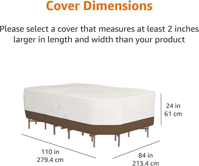 Amazon Basics Outdoor Patio Furniture Cover, Waterproof, UV Resistant, Weather - Image 2