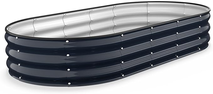 Kesfitt Raised Garden Bed, Oval Open-Bottom Design, 12-Inch Deep by Kesfitt