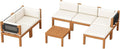 Devoko 7 Piece Acacia Wood Patio Sofa, Outdoor Sectional Coach and Love Seat by DEVOKO