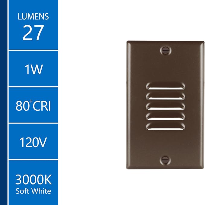 STP2 Vertical Louvered Oil-Rubbed Bronze LED Step Light - Image 2