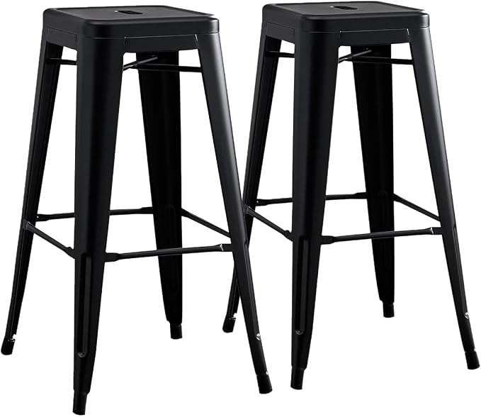 AC Pacific 30” Metal Backless Barstool Set of 2 – Country Rustic Style by ACPacific