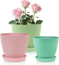 SupKing Plant Pots 5/4/3.5 Inch Set of 3, Small Mini Cute Plastic Flower Pots by SupKing