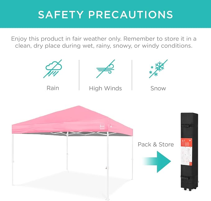 Best Choice Products 10x10ft Pop Up Canopy Tent, Outdoor Shade, 1 Person 1 - Image 5