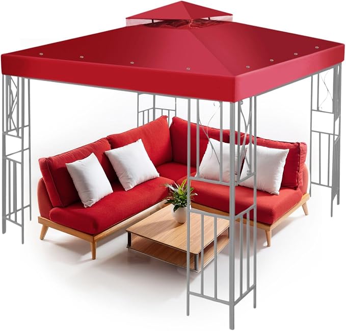 Flexzion Gazebo Cover Replacement Canopy Top 12x12 Ft by Flexzion