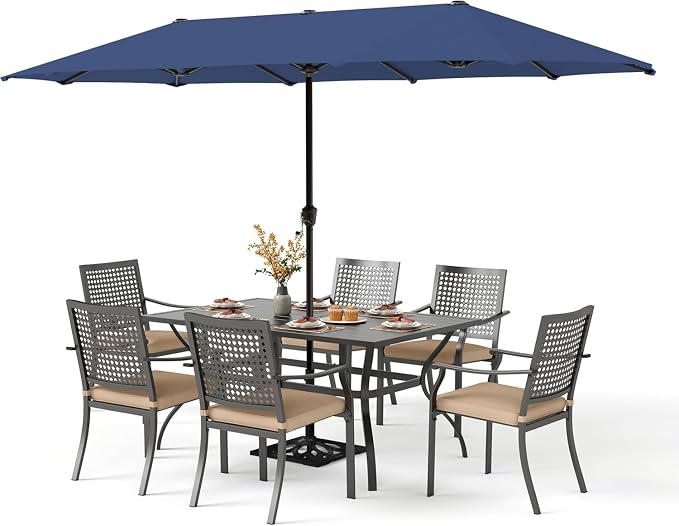 PHI VILLA 7 Pieces Outdoor Dining Set by PHIVILLAThepioneerofcomfortablehouseholdsupplies