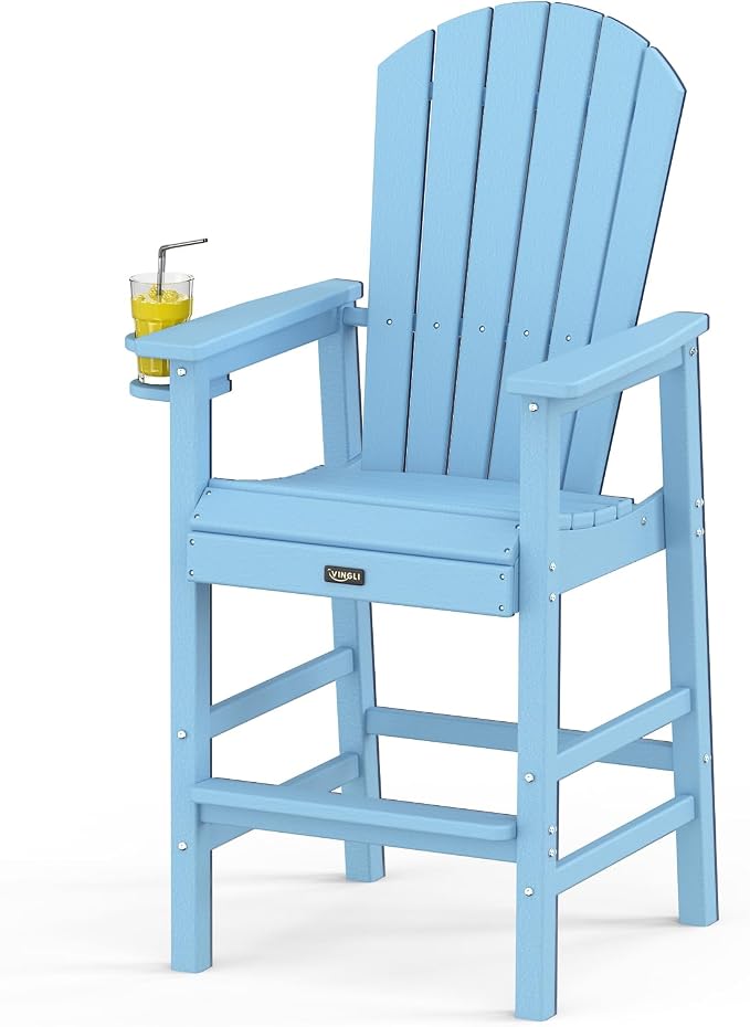 VINGLI Tall Adirondack Chair, All-Weather Plastic Adirondack Chair by VINGLI