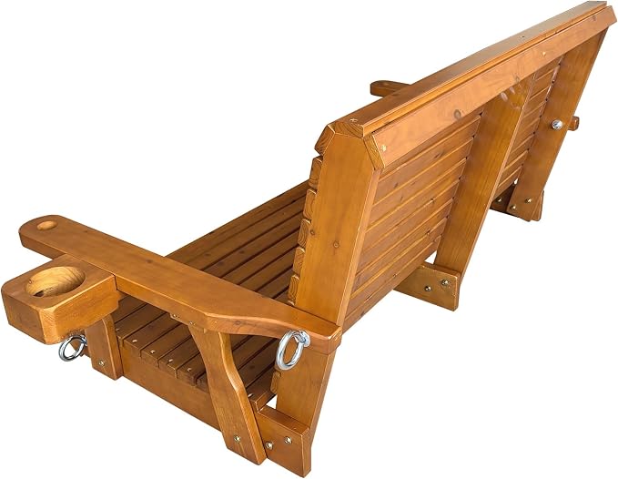 Wooden Porch Swing 2-Seater, High Backrest and Deep Seat, Bench Swing - Image 9