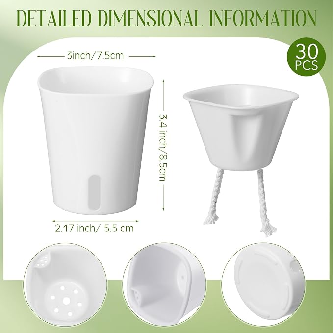 30 Pcs 3 Inch Self Watering Pots Self Watering Planters - Image 3