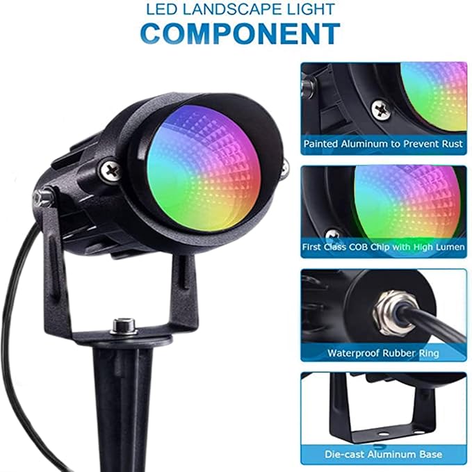 Color Changing Spotlight with Timer, 12W RGB Color Changing Spot Lights - Image 4
