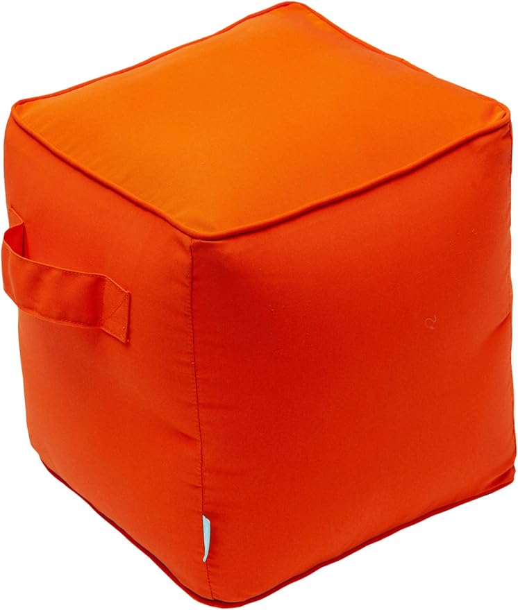 QILLOWAY Indoor/Outdoor Inflatable Stool, Ottoman Pouf Cube 16", All Weather by QILLOWAY