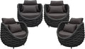 TWT 4 Pieces Patio Sofas All-Weather Teslin Rope Balcony Furniture by TWT