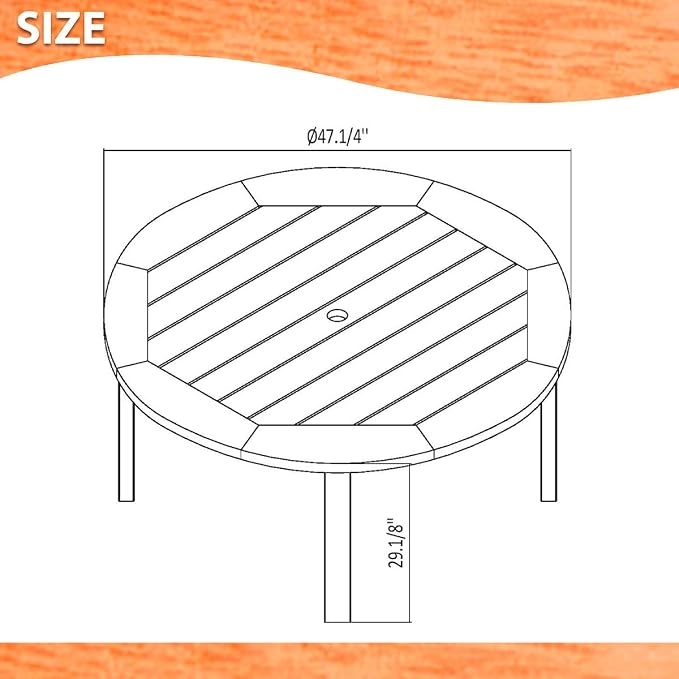 Amazonia Arizona 5-Piece Round Patio Dining Set | Eucalyptus Wood | Ideal - Image 5