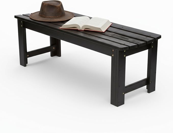 Shine Company Outdoor Wooden Backless Patio Garden Bench, 4 Ft - Image 6