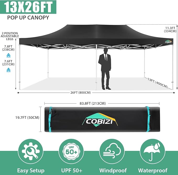COBIZI 13x26 Pop Up Canopy - Image 8