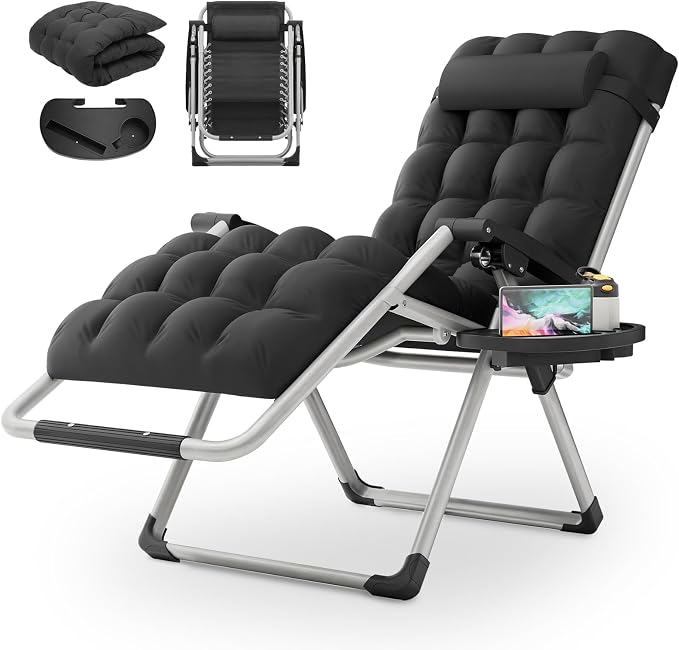MoNiBloom Reinforced Zero Gravity Chair, Folding Pool Beach Lounger, Portable by Monibloom