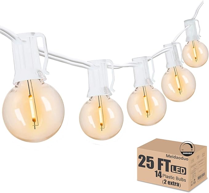 Outdoor Globe String Lights White by Meidaoduo