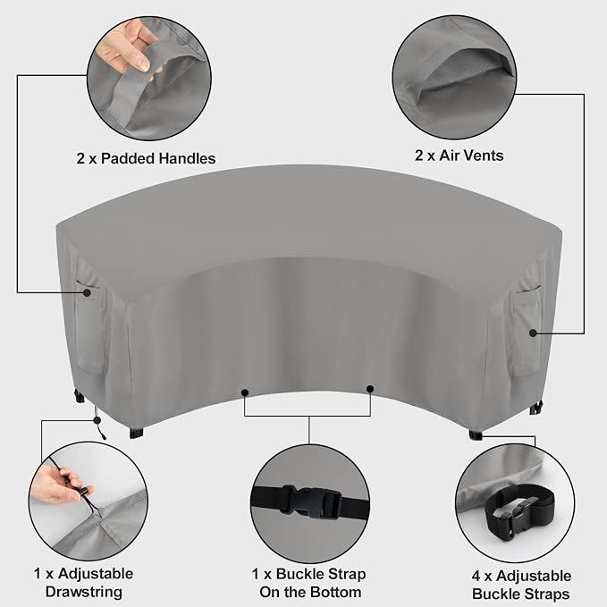 OutdoorLines Waterproof Curved Outdoor Sectional Cover - Image 5