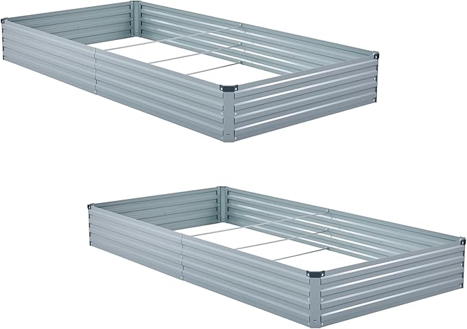 2 Pack 6x3x1FT Galvanized Raised Garden Bed Kit, Outdoor Metal Planter Box - Image 6