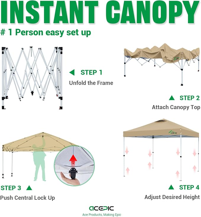 10x10 Pop Up Canopy Tent, 300D Silver-Coating Top, Pop Up Canopy Tent Instant - Image 4