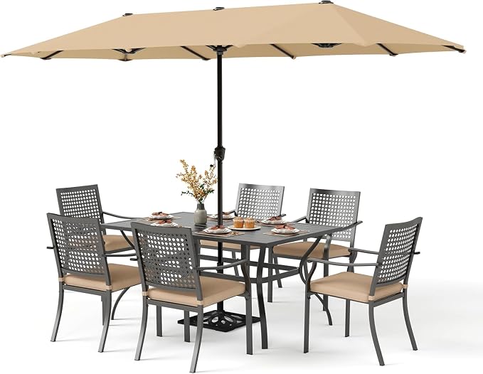 PHI VILLA 7 Pieces Outdoor Dining Set by PHIVILLAThepioneerofcomfortablehouseholdsupplies