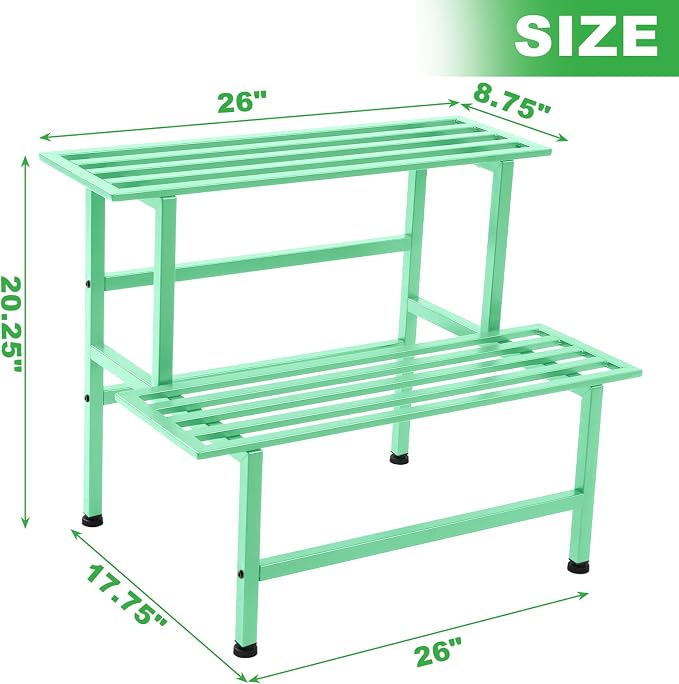 Metal Plant Stand Outdoor Plant Shelf Indoor, 2 Tier Heavy Duty Ladder Plant - Image 6